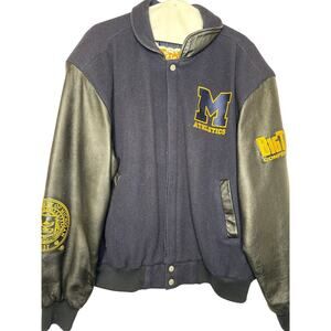 University of Michigan Athletic Big 10 Vintage Leather Wool Letterman Jacket XXL